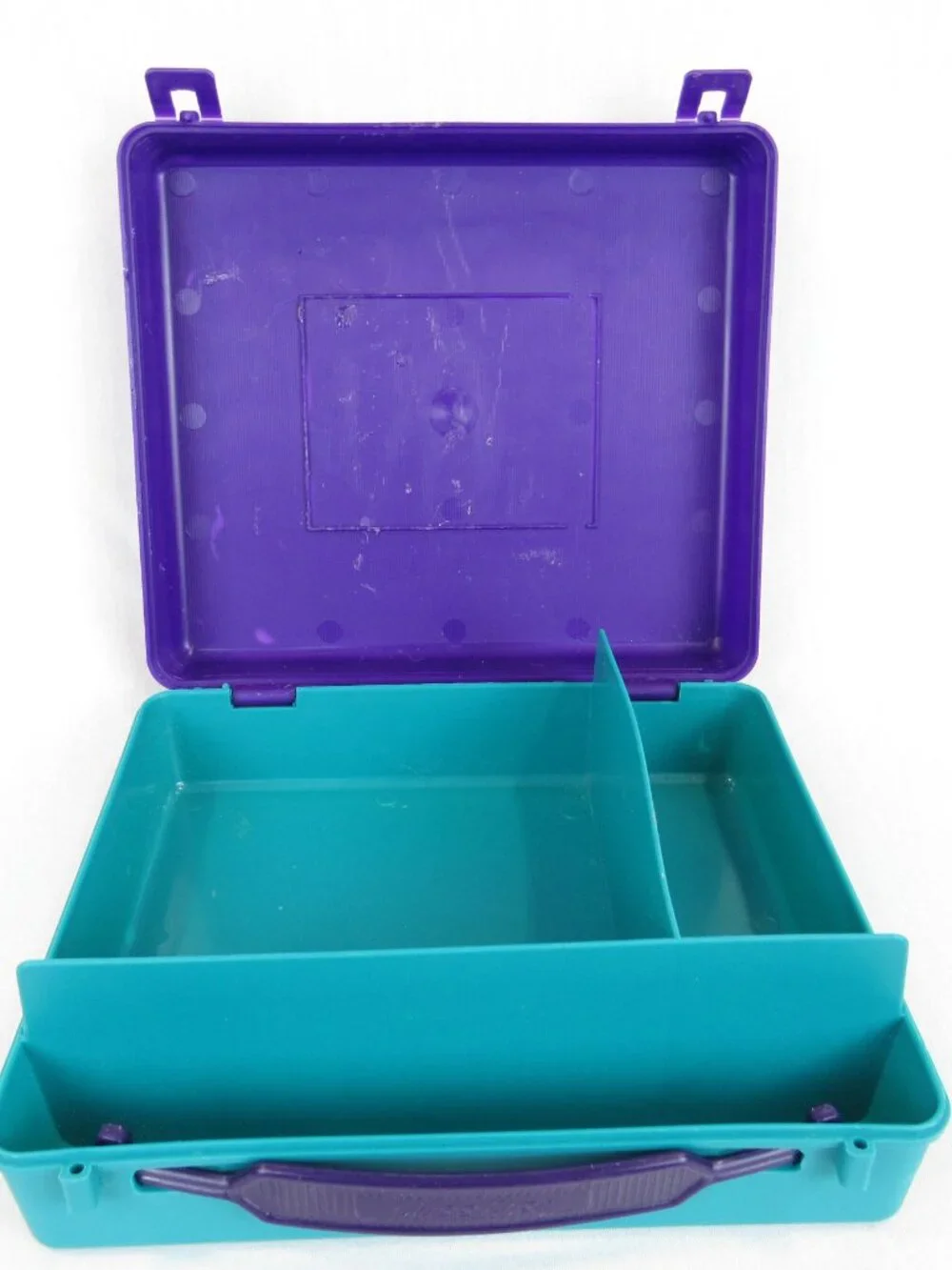 The Junior By Class Case Pencil School Supplies Box Vintage USA 1987 Green Blue